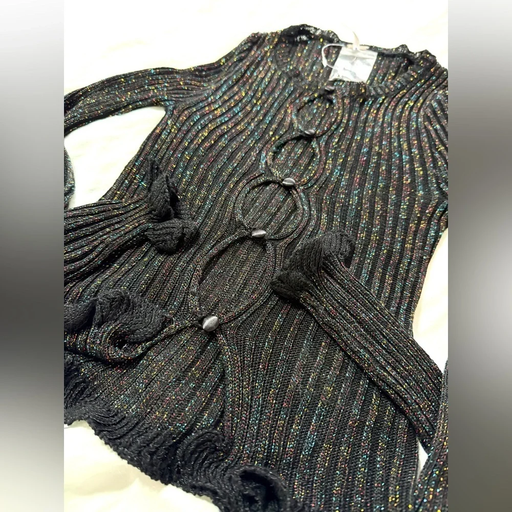 New 🤩 Free People Erica Lurex Metallic Multicolor Knit Cardigan